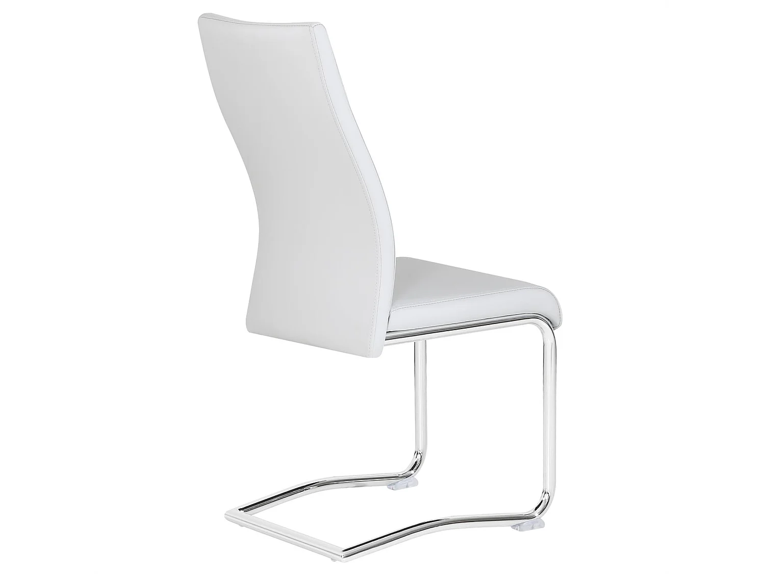 Lot de 4 chaises de salle à manger ou cuisine LOANO, Chaise cantilever avec assise rembourrée et piètement en métal chromé, Gris