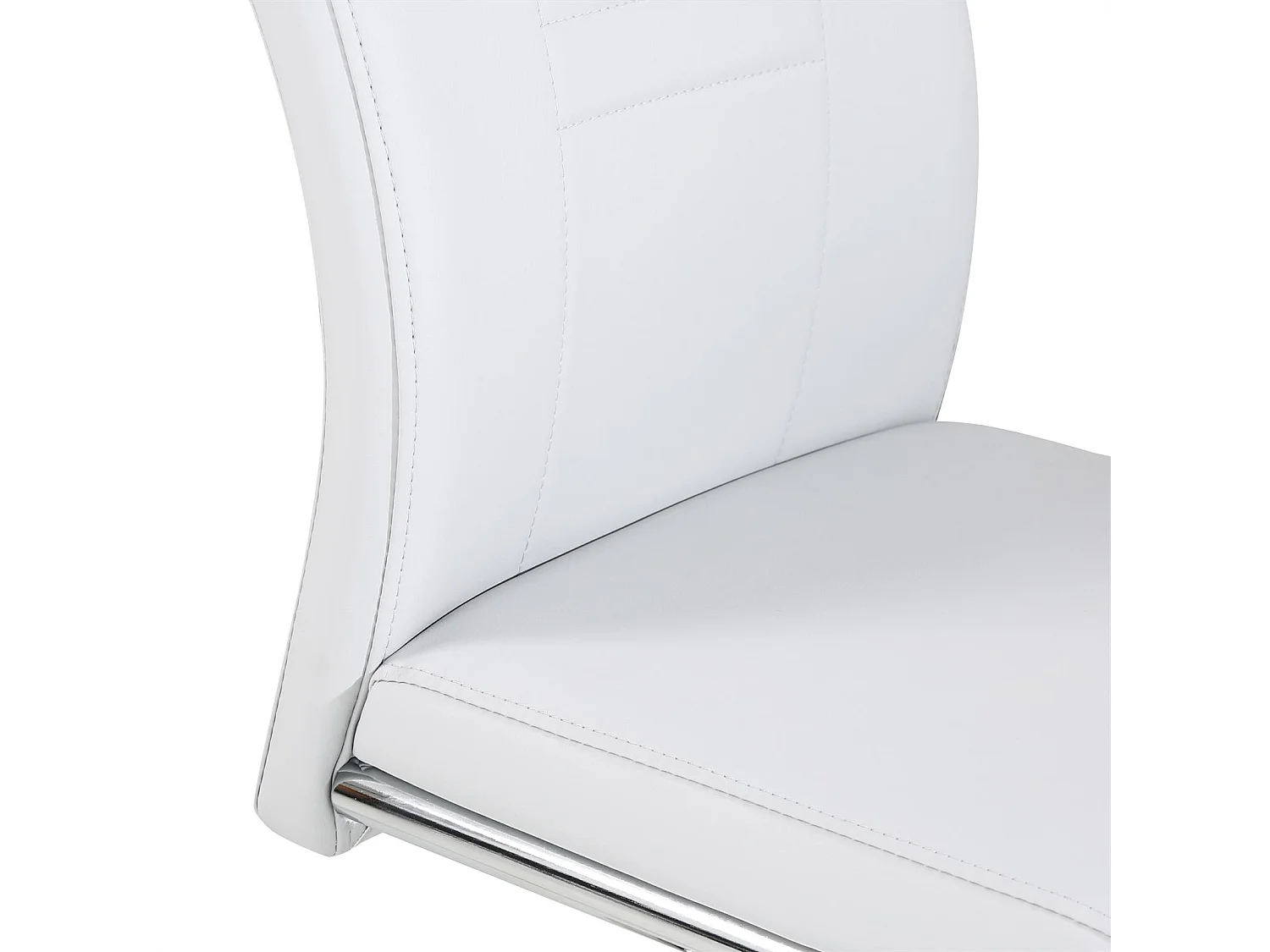 Lot de 4 chaises de salle à manger ou cuisine LOANO, Chaise cantilever avec assise rembourrée et piètement en métal chromé, Gris