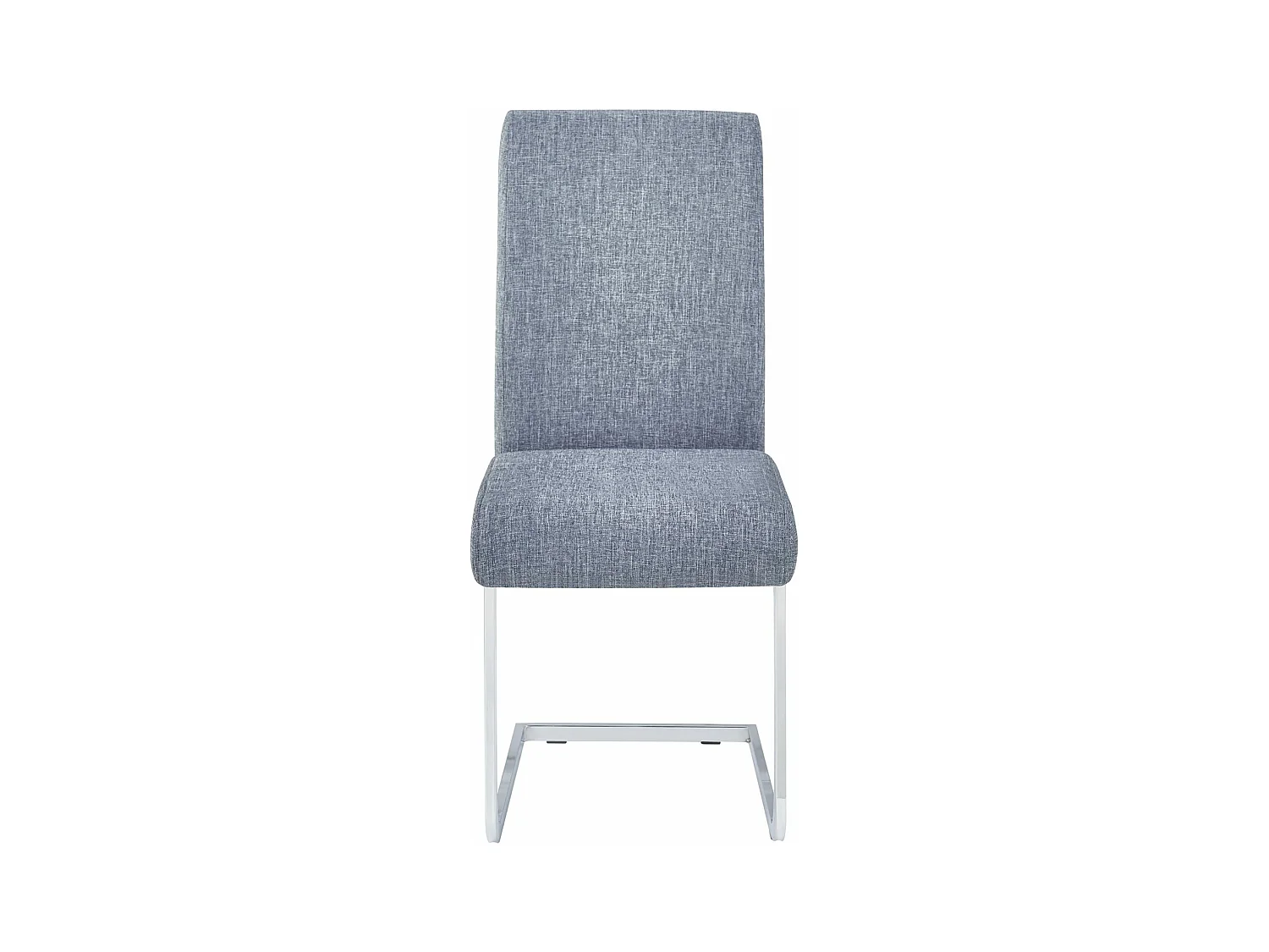 Lot de 4 chaises de salle à manger LETICIA piètement en métal chromé et revêtement en tissu gris