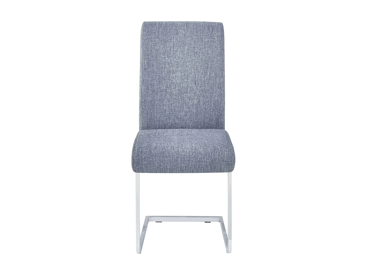 Lot de 4 chaises de salle à manger LETICIA piètement en métal chromé et revêtement en tissu gris