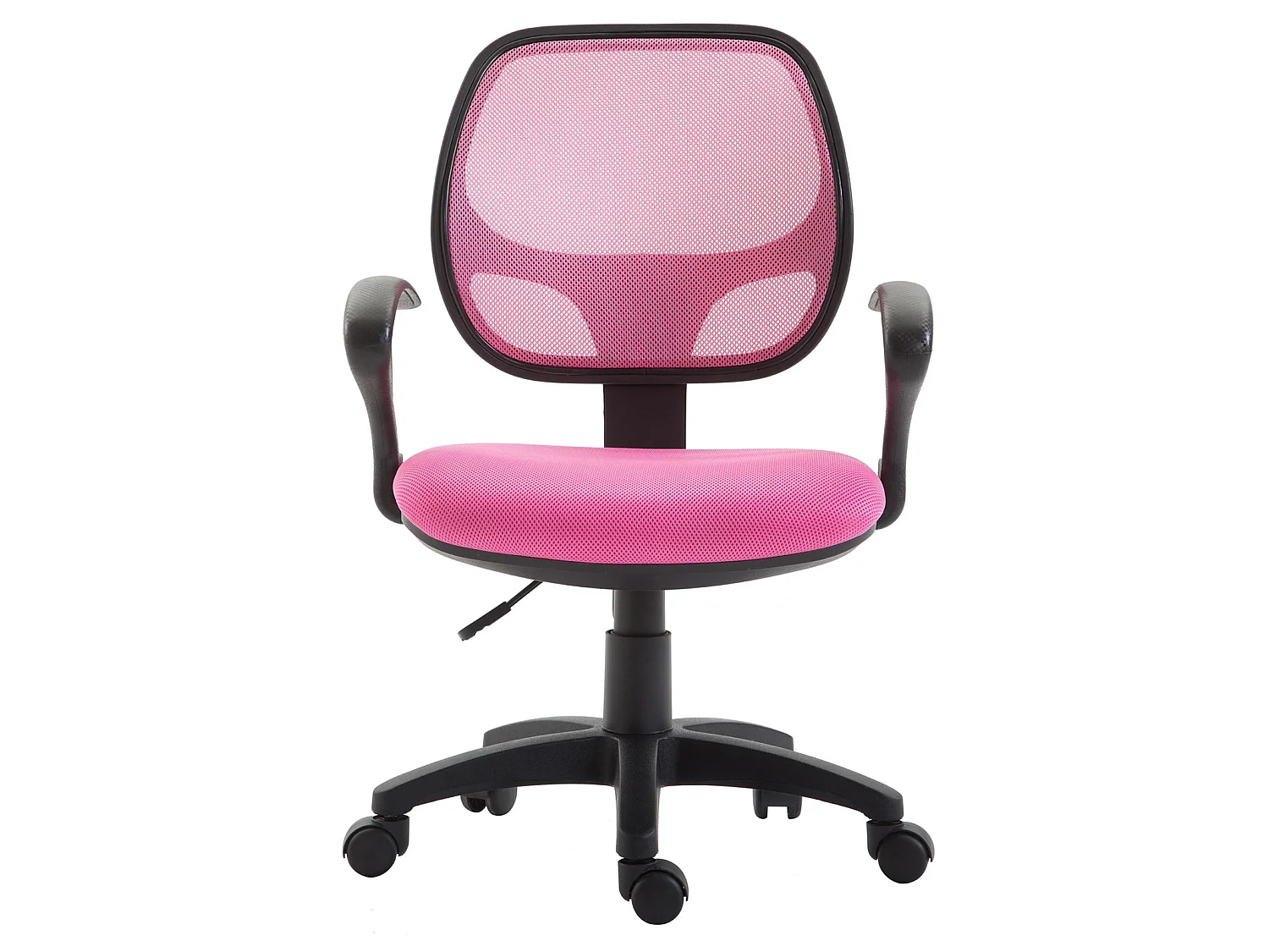 Chaise de bureau pour enfant COOL fauteuil pivotant et ergonomique avec accoudoirs, siège à roulettes et hauteur réglable, mesh rose
