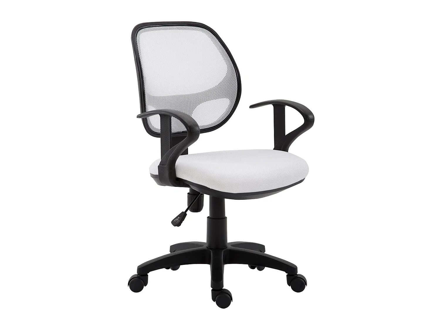 Chaise de bureau COOL fauteuil pivotant et ergonomique avec accoudoirs, siège à roulettes et hauteur réglable, mesh blanc