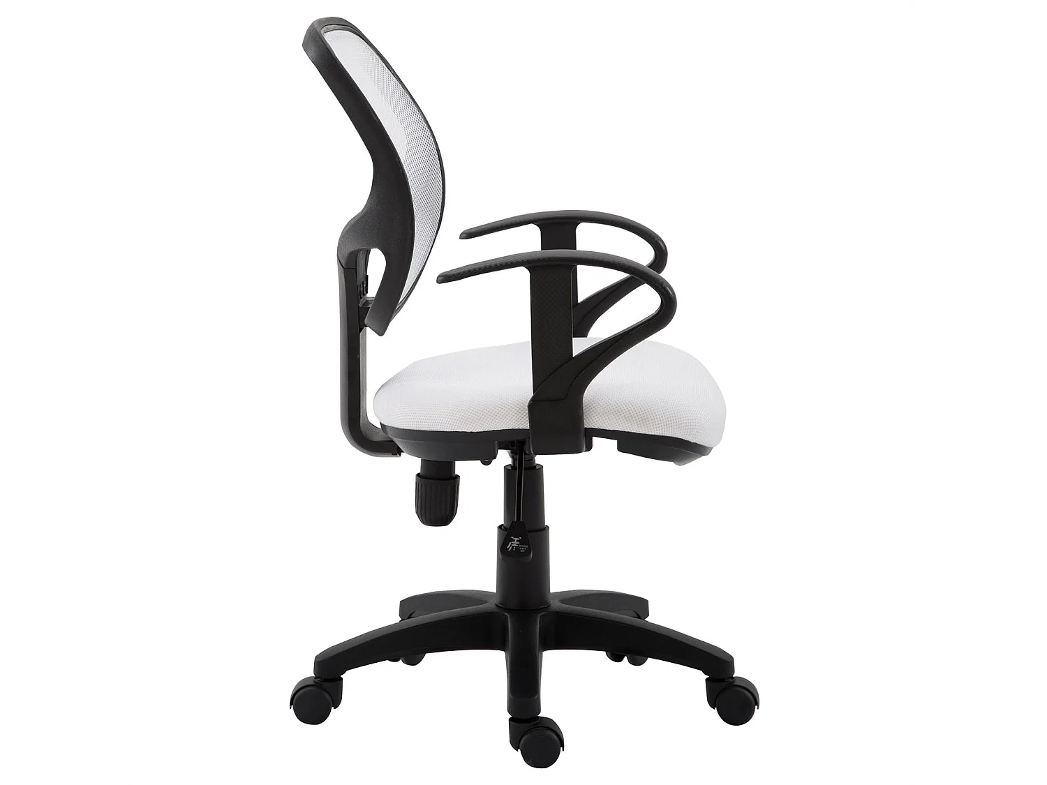 Chaise de bureau COOL fauteuil pivotant et ergonomique avec accoudoirs, siège à roulettes et hauteur réglable, mesh blanc