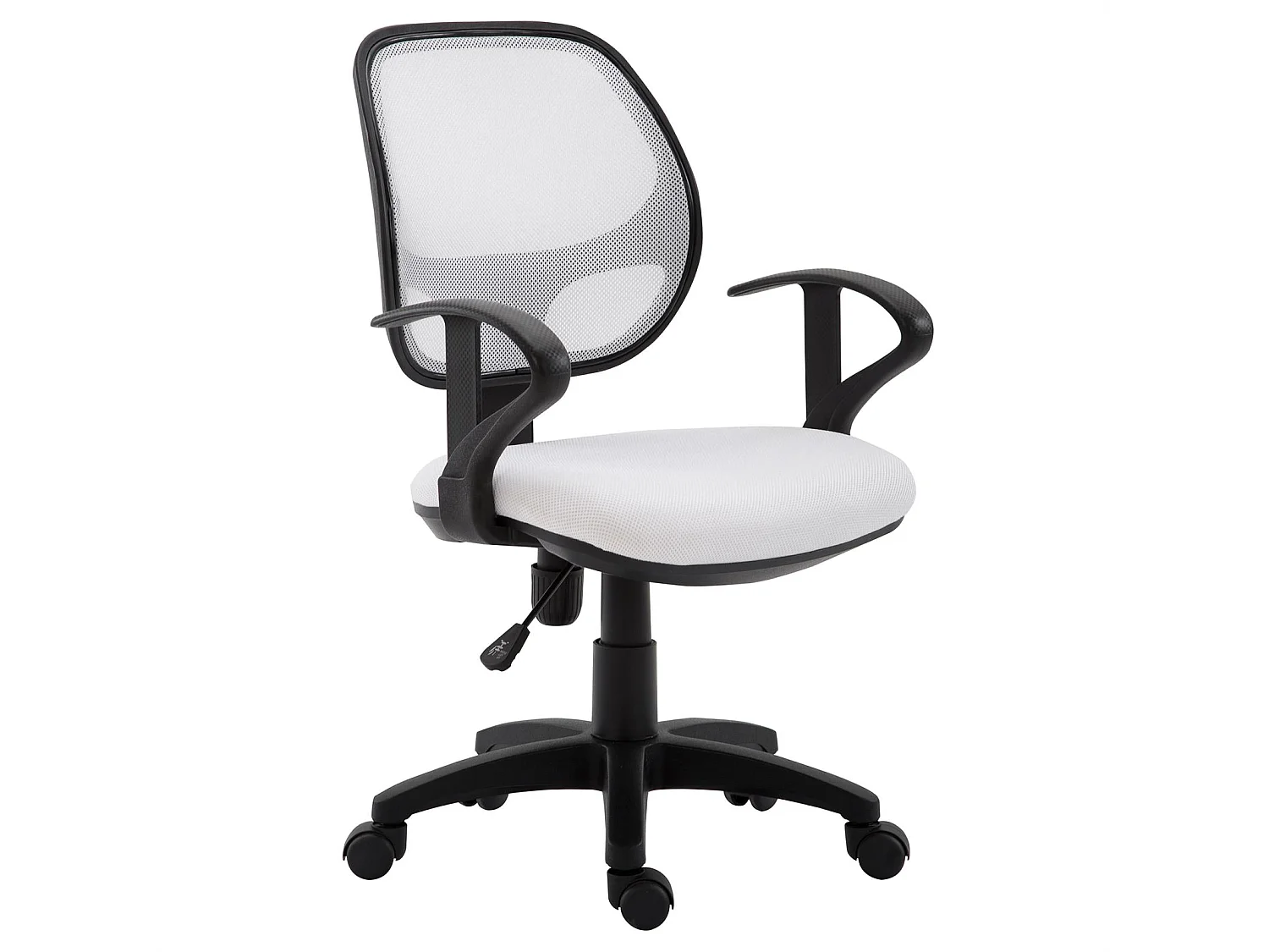 Chaise de bureau COOL fauteuil pivotant et ergonomique avec accoudoirs, siège à roulettes et hauteur réglable, mesh blanc