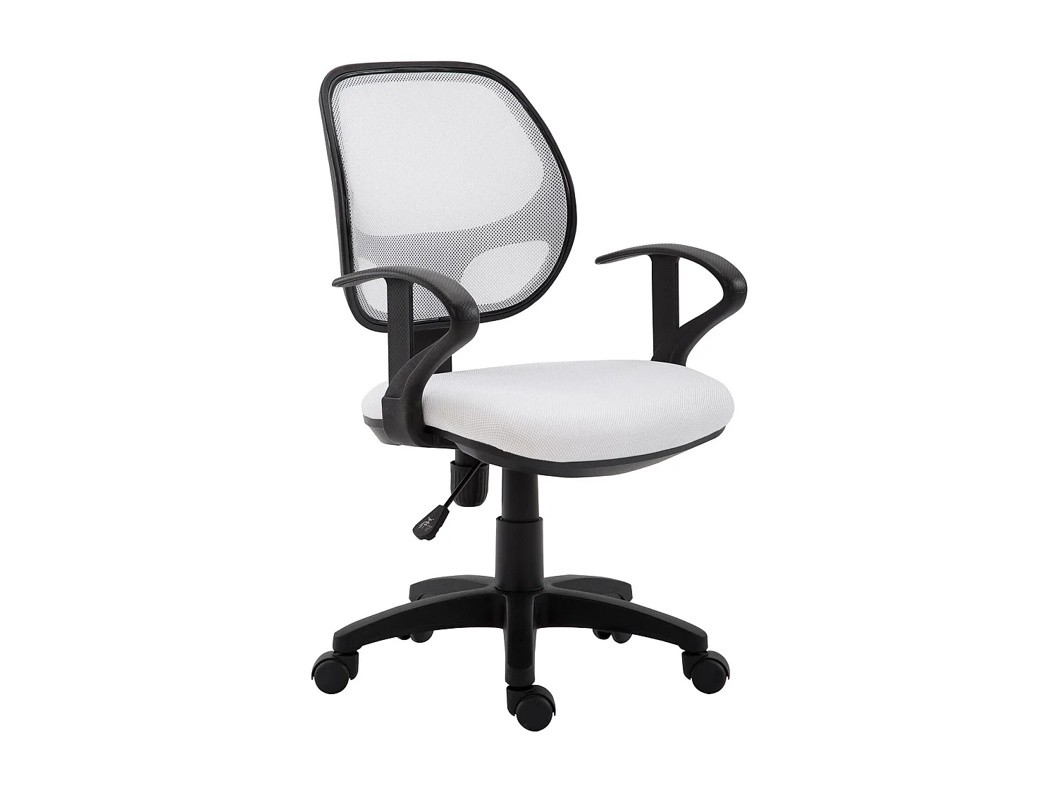 Chaise de bureau COOL fauteuil pivotant et ergonomique avec accoudoirs, siège à roulettes et hauteur réglable, mesh blanc