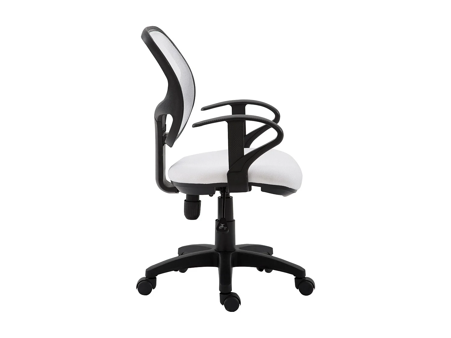 Chaise de bureau COOL fauteuil pivotant et ergonomique avec accoudoirs, siège à roulettes et hauteur réglable, mesh blanc