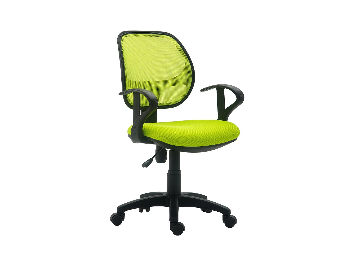 Chaise de bureau pour enfant COOL fauteuil pivotant et ergonomique avec accoudoirs, siège à roulettes et hauteur réglable, mesh vert