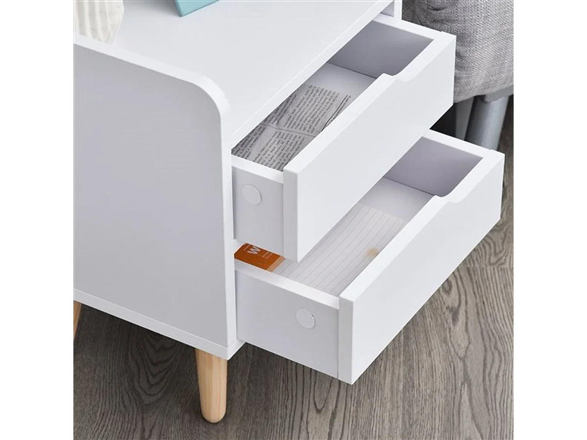 Mesita de noche blanco 33x28x42cm HOMCOM