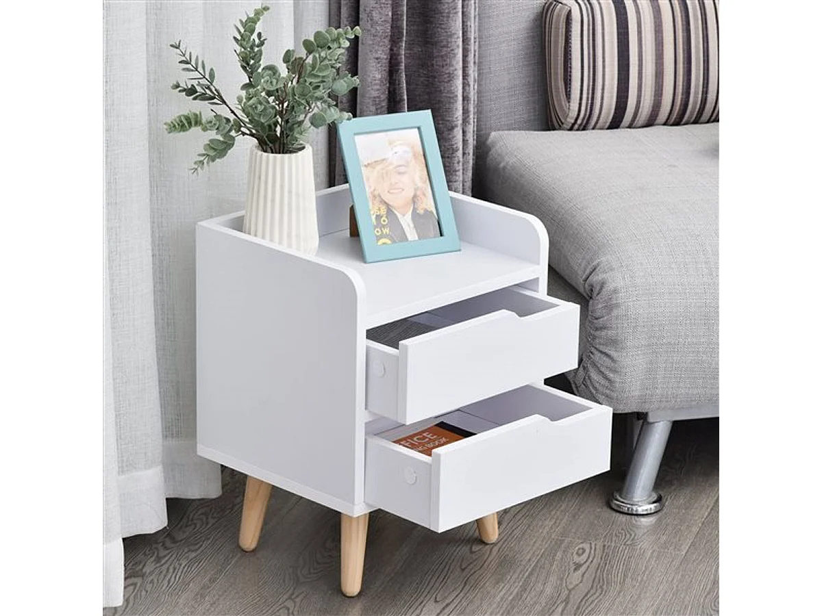 Mesita de noche blanco 33x28x42cm HOMCOM