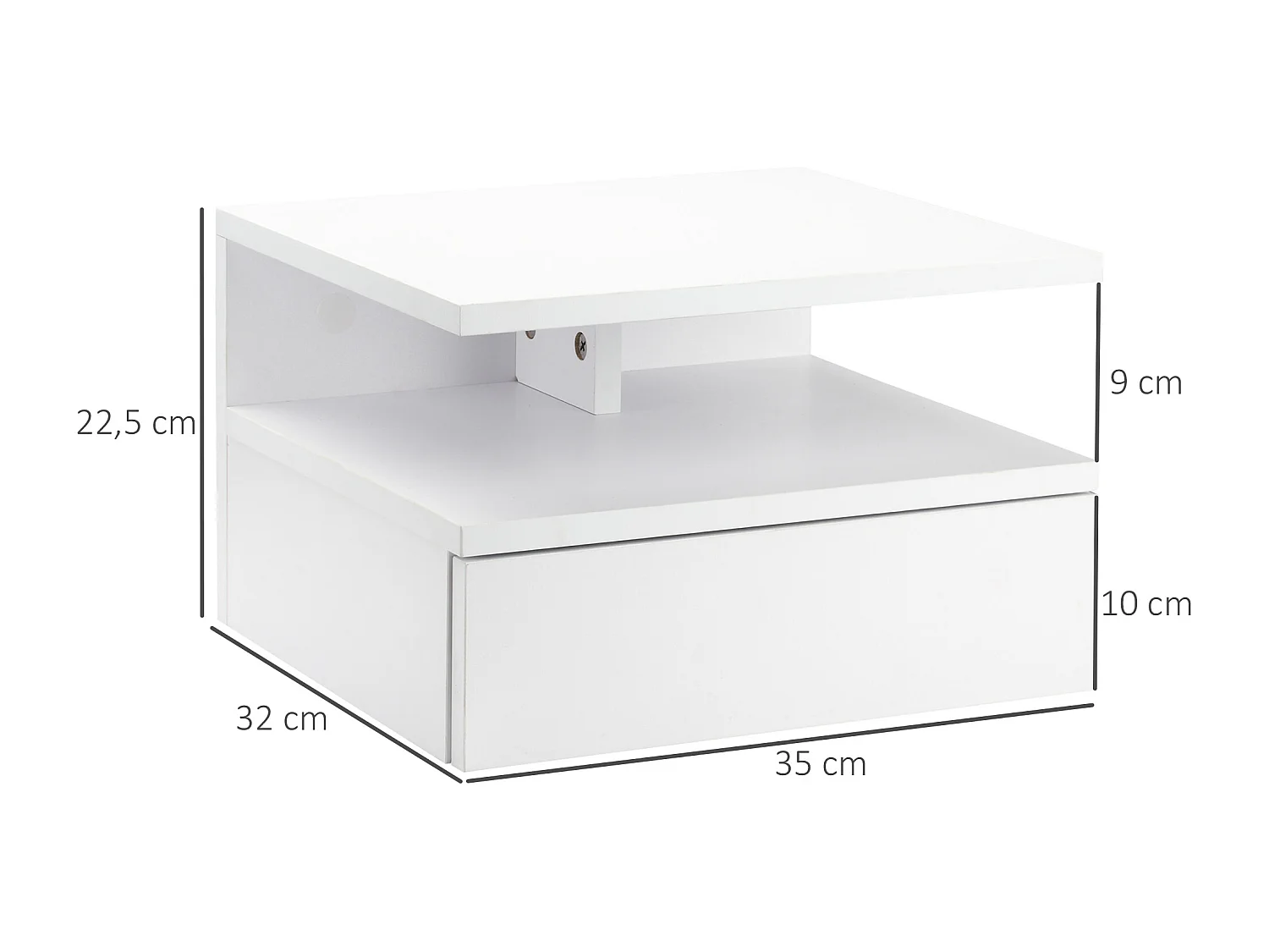 Set de 2 mesitas de noche blanco 35x32x22.5 cm HOMCOM