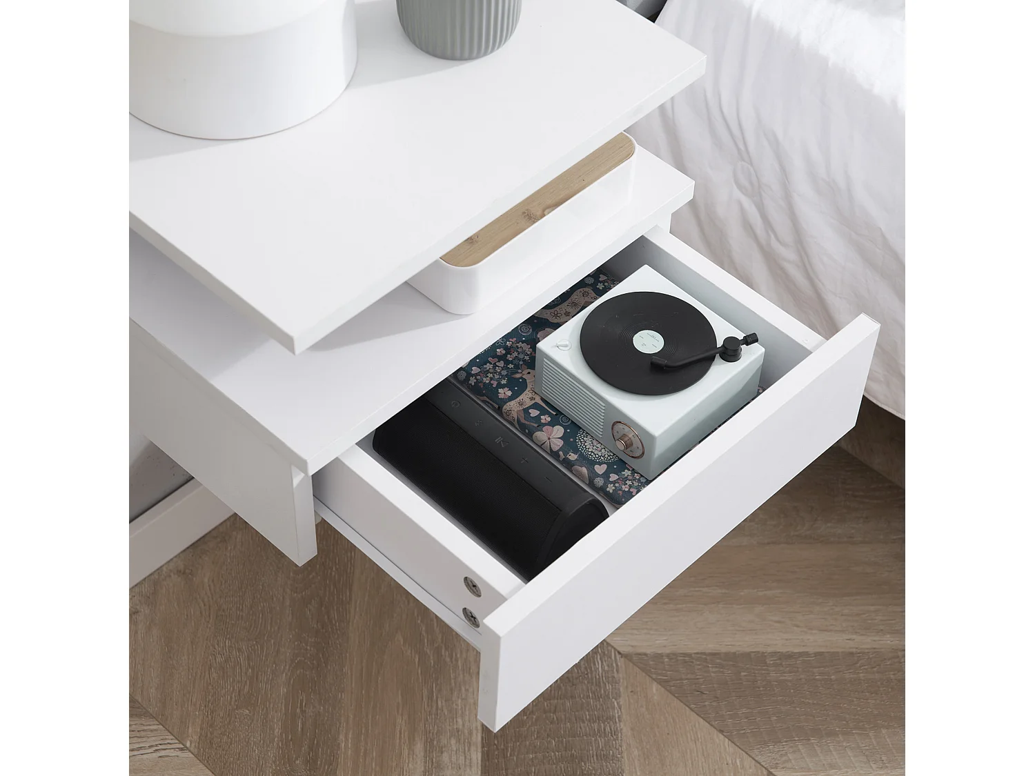 Set de 2 mesitas de noche blanco 35x32x22.5 cm HOMCOM