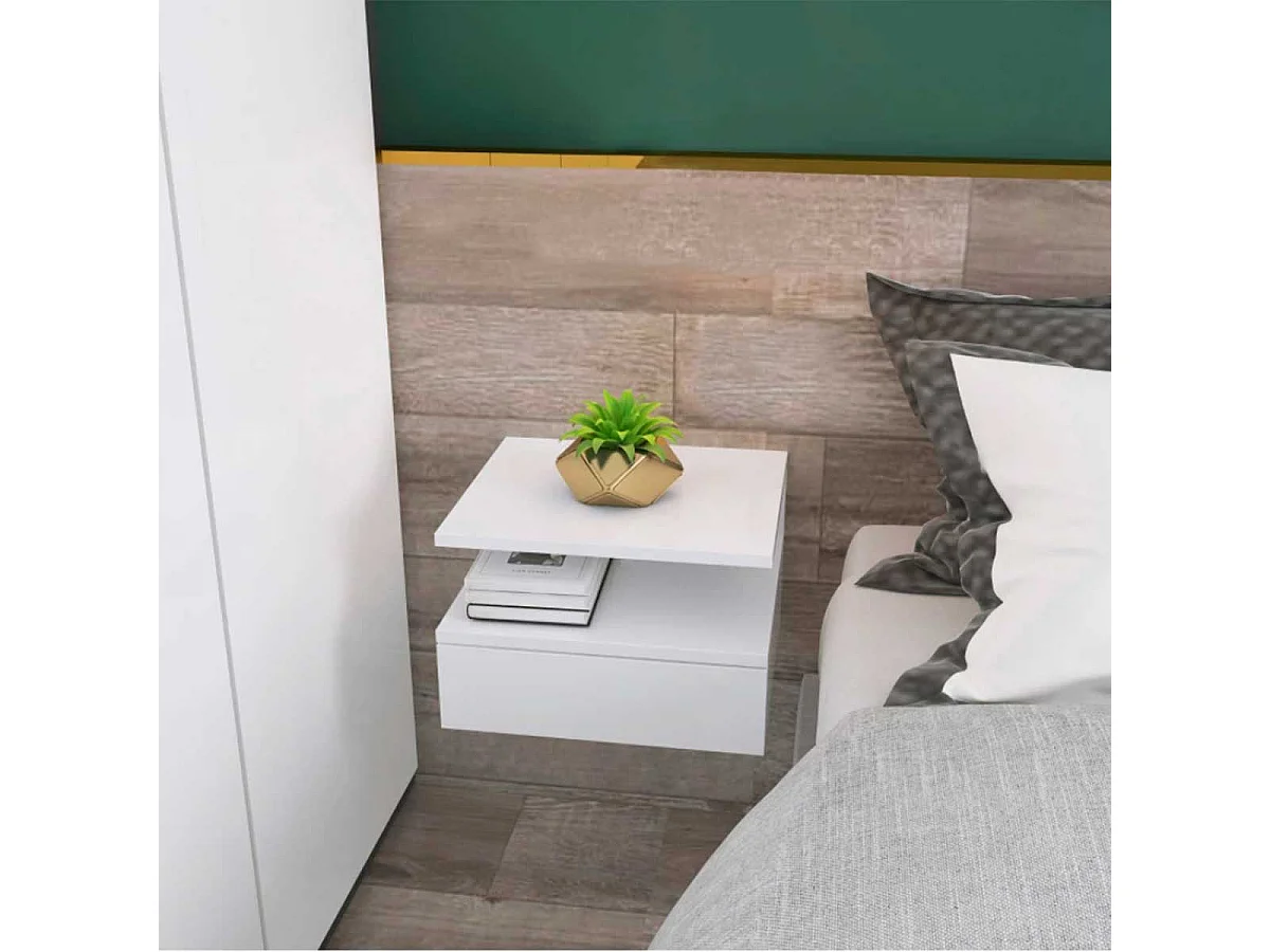 Set de 2 mesitas de noche blanco 35x32x22.5 cm HOMCOM