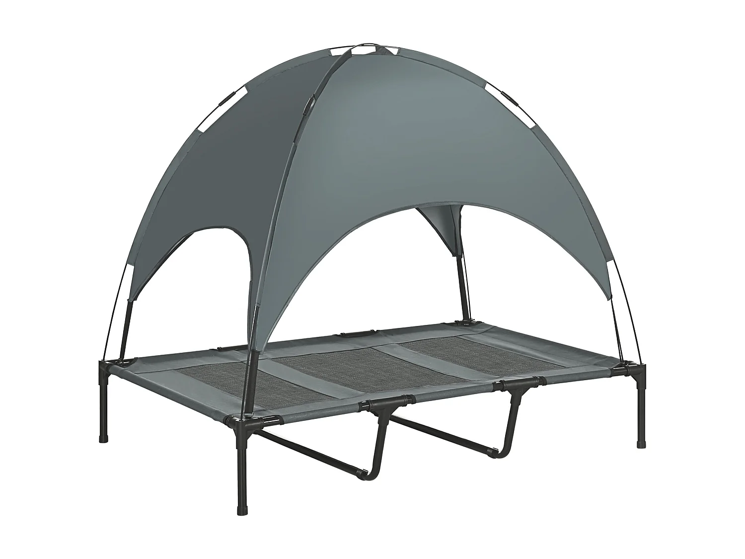 Cama elevada para mascotas gris 122x92x108cm PawHut