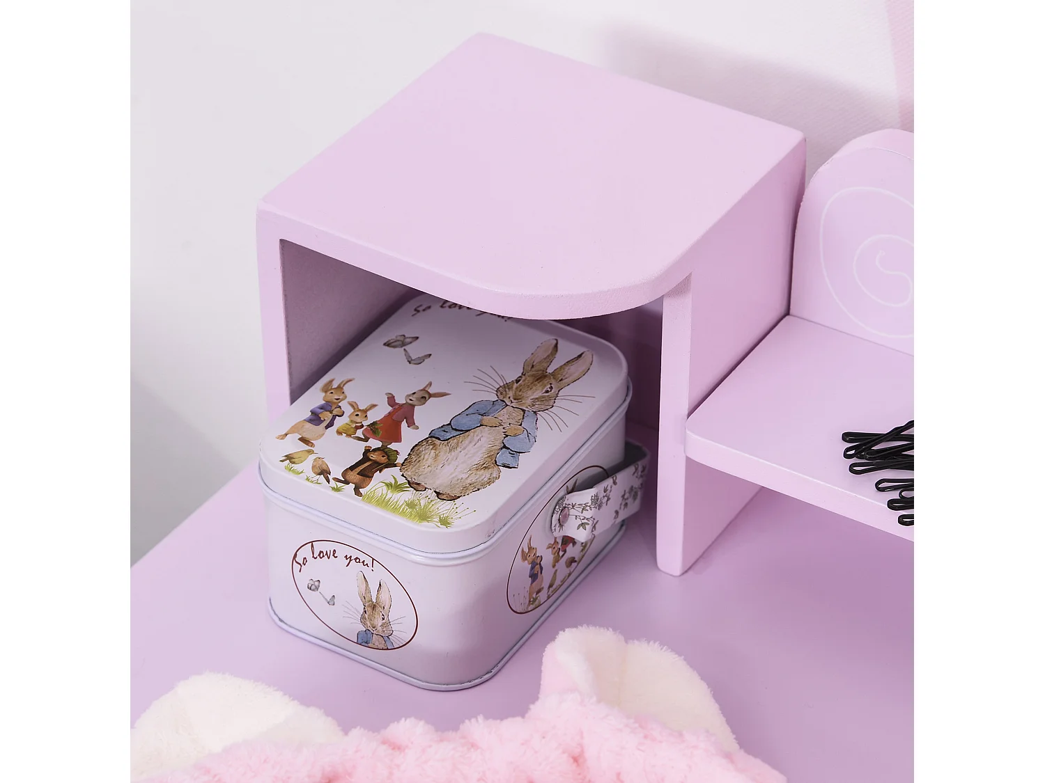 Tocador infantil con taburete multicolor 60x34x93 cm HOMCOM