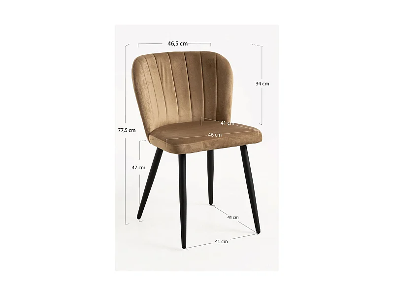 Packs Sillas Comedor - Pack 6 Sillas Luk Terciopelo - Marrón claro