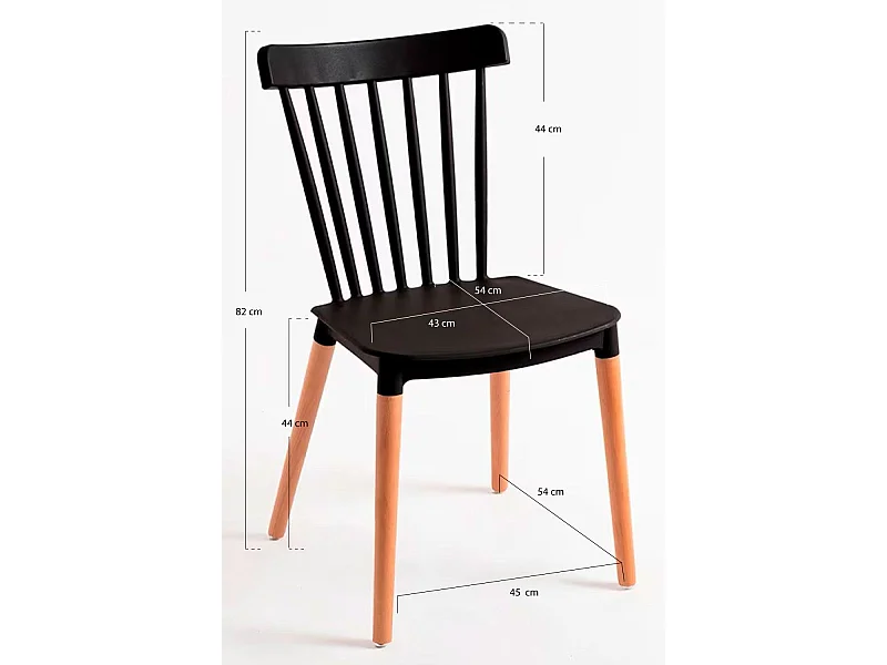 Packs Sillas Comedor - Pack 4 Sillas Leka - Negro