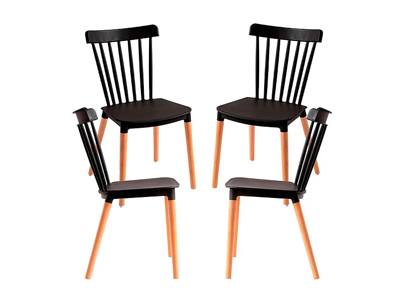 Packs Sillas Comedor - Pack 4 Sillas Leka - Negro