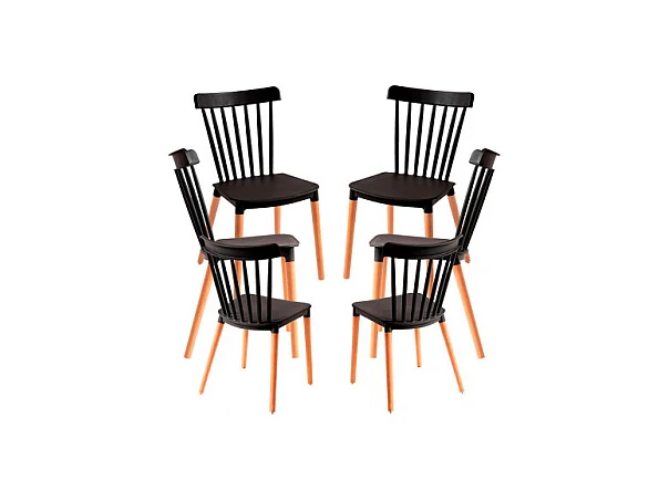 Packs Sillas Comedor - Pack 6 Sillas Leka - Negro