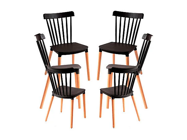 Packs Sillas Comedor - Pack 6 Sillas Leka - Negro