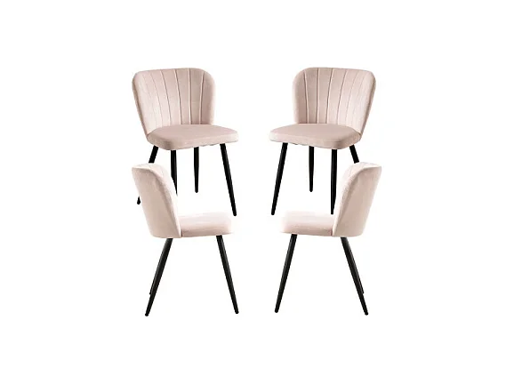 Packs Sillas Comedor - Pack 4 Sillas Luk Terciopelo - Beige