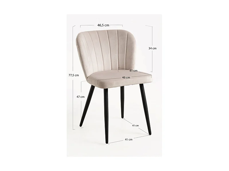 Packs Sillas Comedor - Pack 4 Sillas Luk Terciopelo - Beige