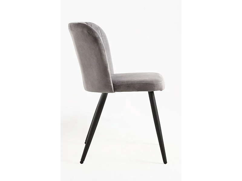 Packs Sillas Comedor - Pack 4 Sillas Luk Terciopelo - Gris oscuro