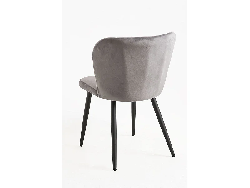 Packs Sillas Comedor - Pack 4 Sillas Luk Terciopelo - Gris oscuro