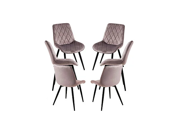Packs Sillas Comedor - Pack 6 Sillas Min Terciopelo - Gris