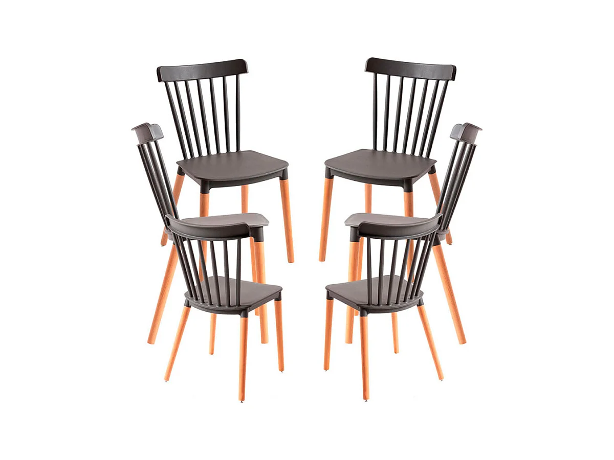 Packs Sillas Comedor - Pack 6 Sillas Leka - Gris oscuro
