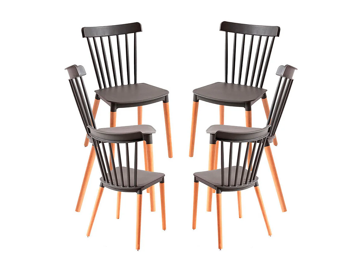 Packs Sillas Comedor - Pack 6 Sillas Leka - Gris oscuro