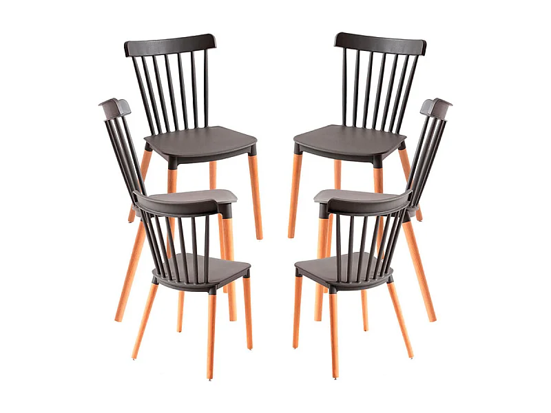 Packs Sillas Comedor - Pack 6 Sillas Leka - Gris oscuro