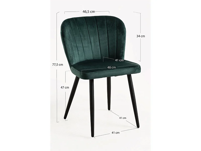 Sillas Comedor - Silla Luk Terciopelo - Verde