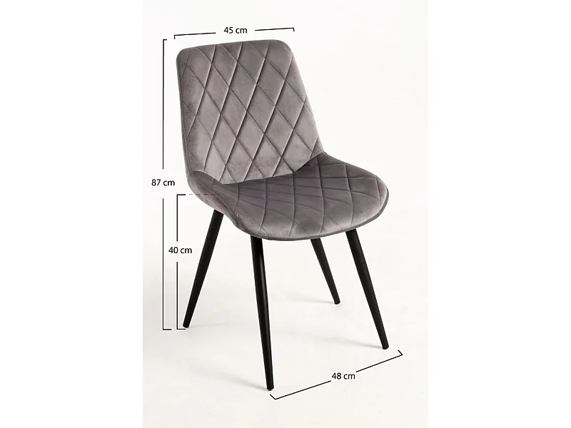 Packs Sillas Comedor - Pack 4 Sillas Min Terciopelo - Gris