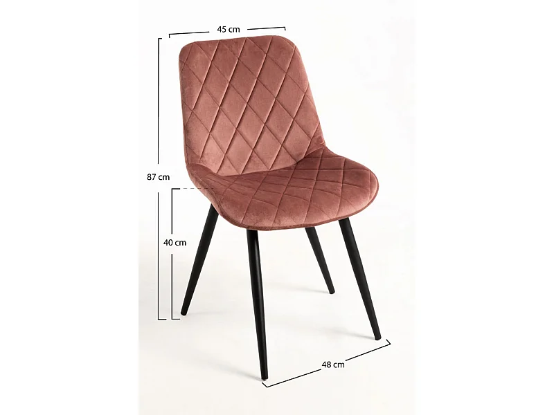 Packs Sillas Comedor - Pack 4 Sillas Min Terciopelo - Rosa