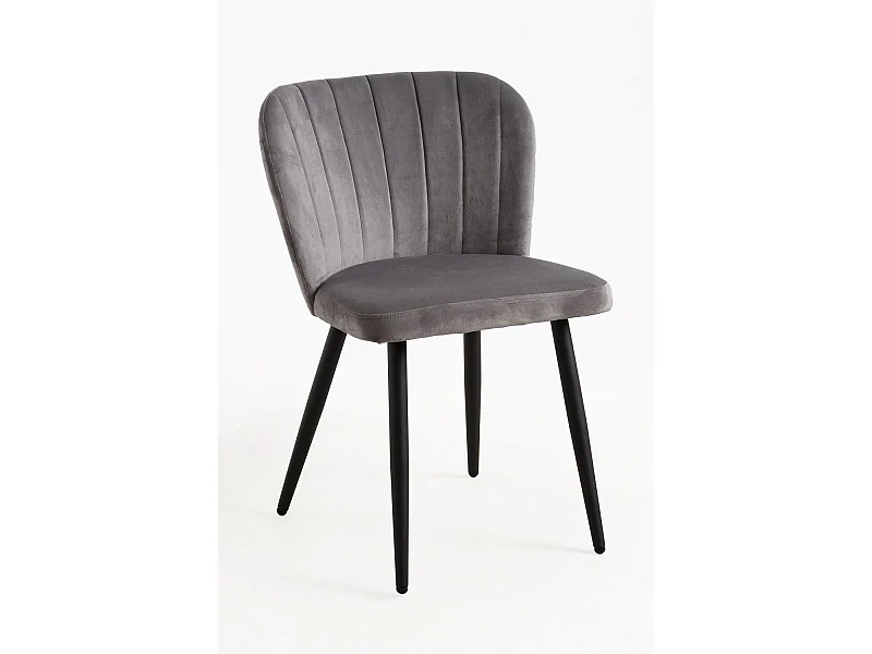 Sillas Comedor - Silla Luk Terciopelo - Gris oscuro
