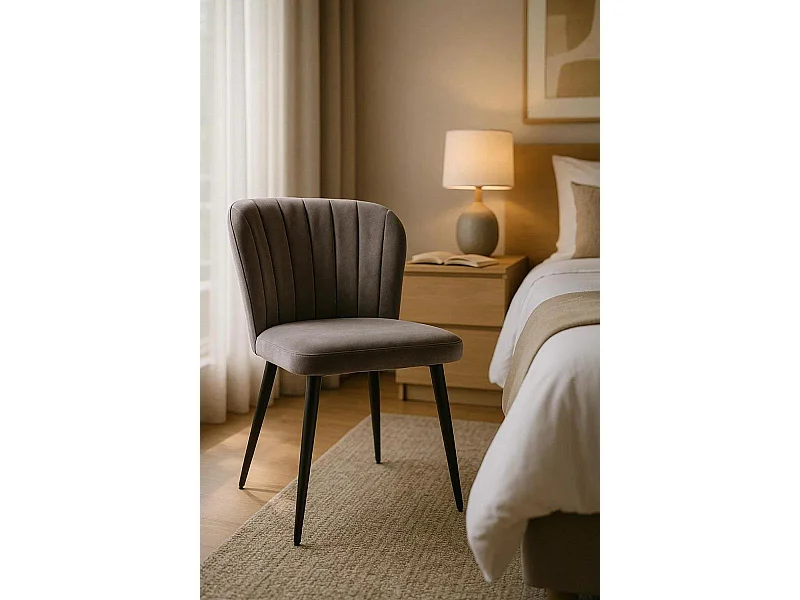 Sillas Comedor - Silla Luk Terciopelo - Gris oscuro