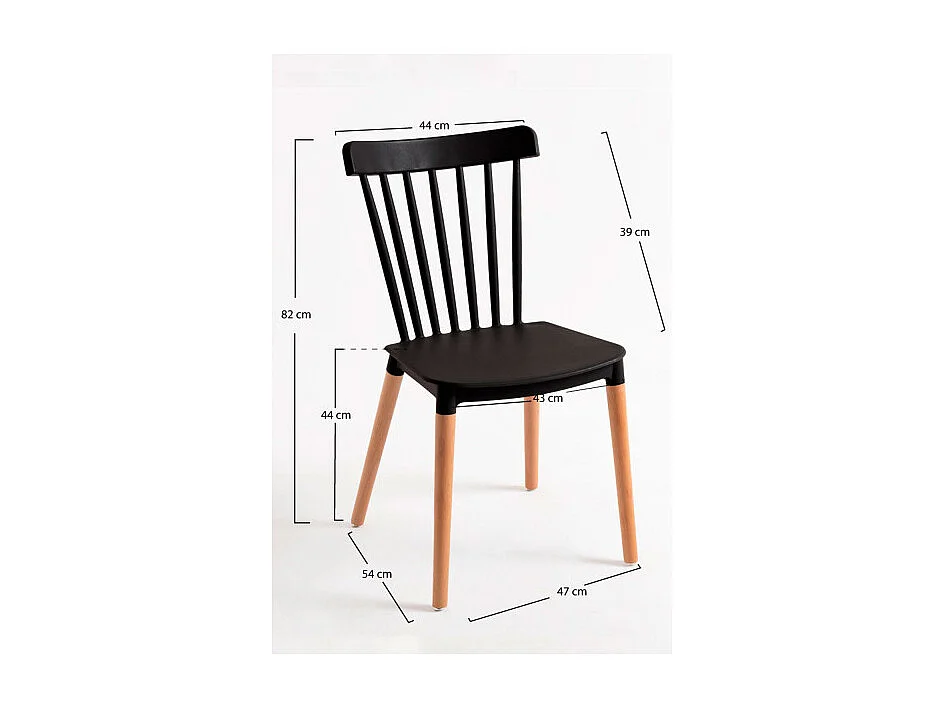 Sillas Comedor - Silla Leka - Negro