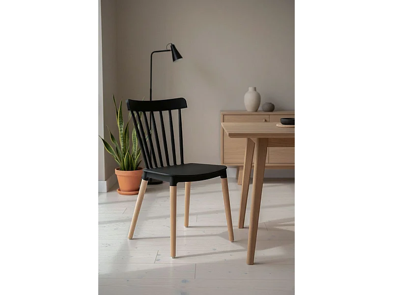 Sillas Comedor - Silla Leka - Negro