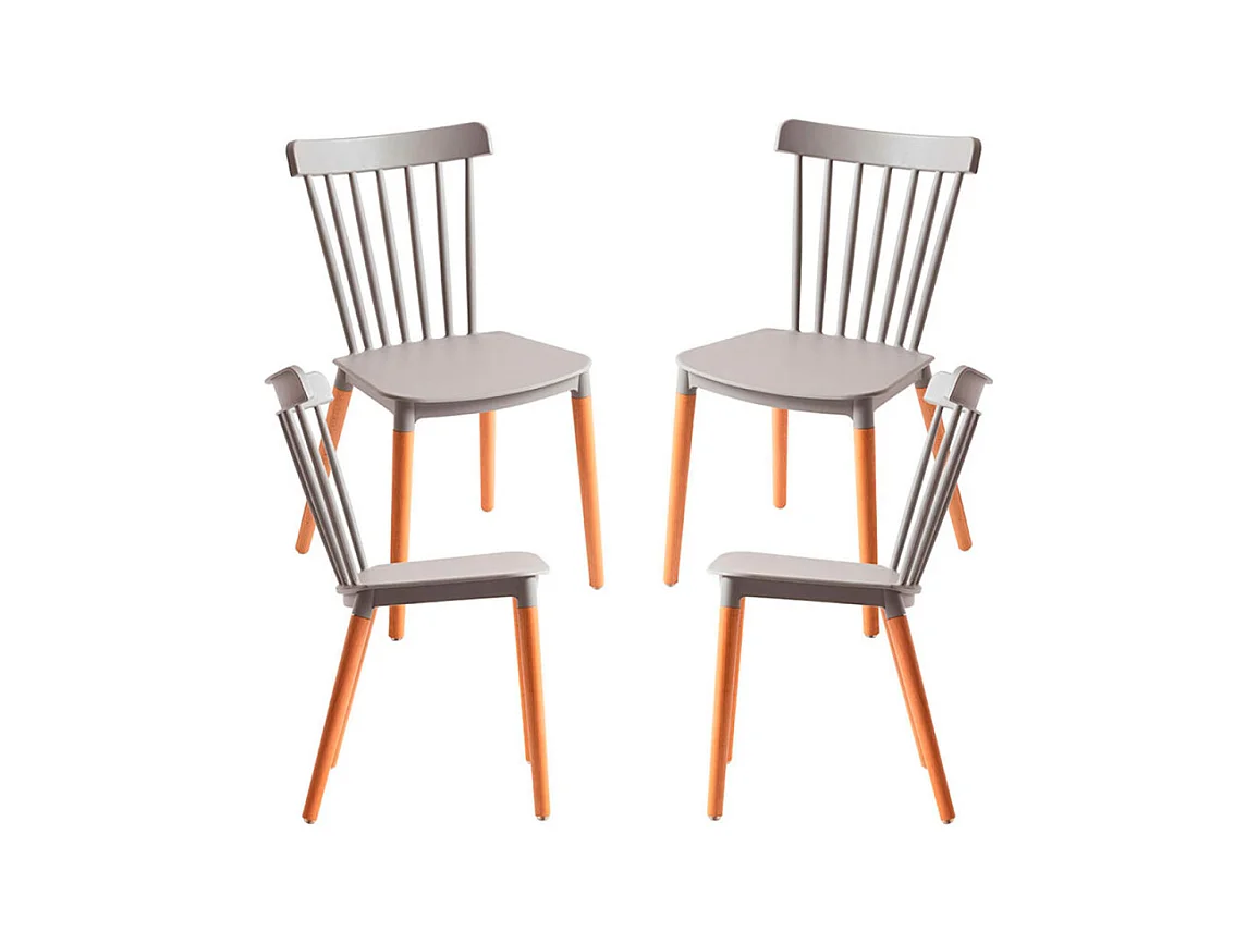 Packs Sillas Comedor - Pack 4 Sillas Leka - Gris