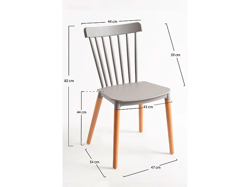 Packs Sillas Comedor - Pack 4 Sillas Leka - Gris