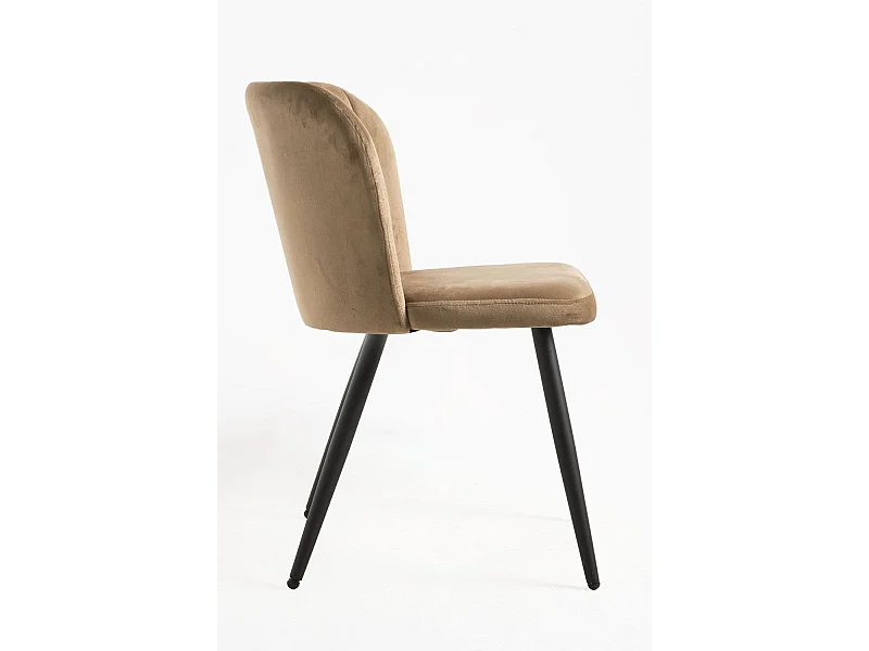 Packs Sillas Comedor - Pack 4 Sillas Luk Terciopelo - Marrón claro