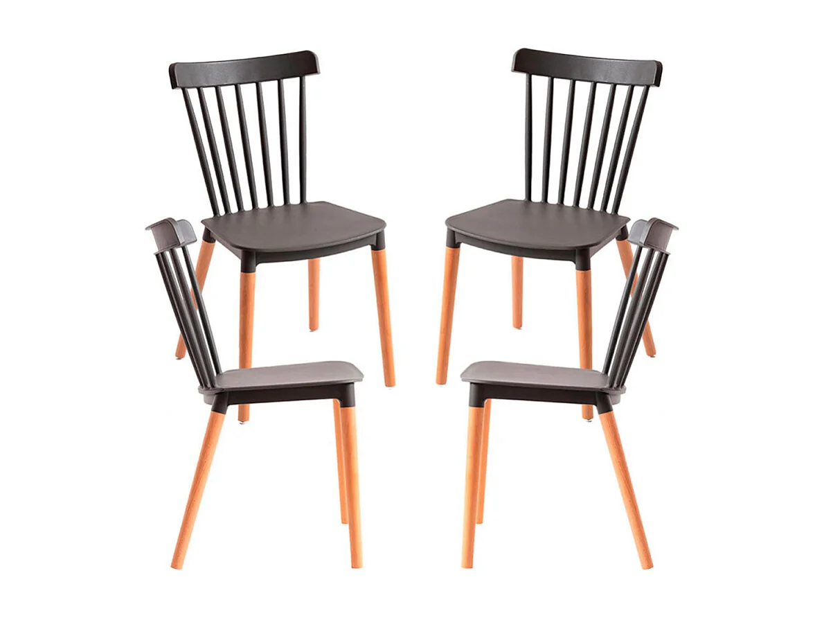 Packs Sillas Comedor - Pack 4 Sillas Leka - Gris oscuro