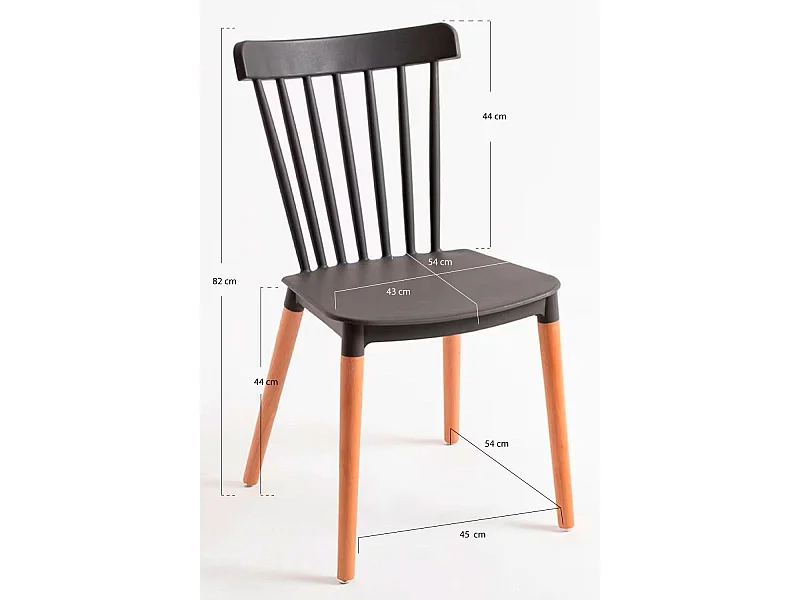 Packs Sillas Comedor - Pack 4 Sillas Leka - Gris oscuro