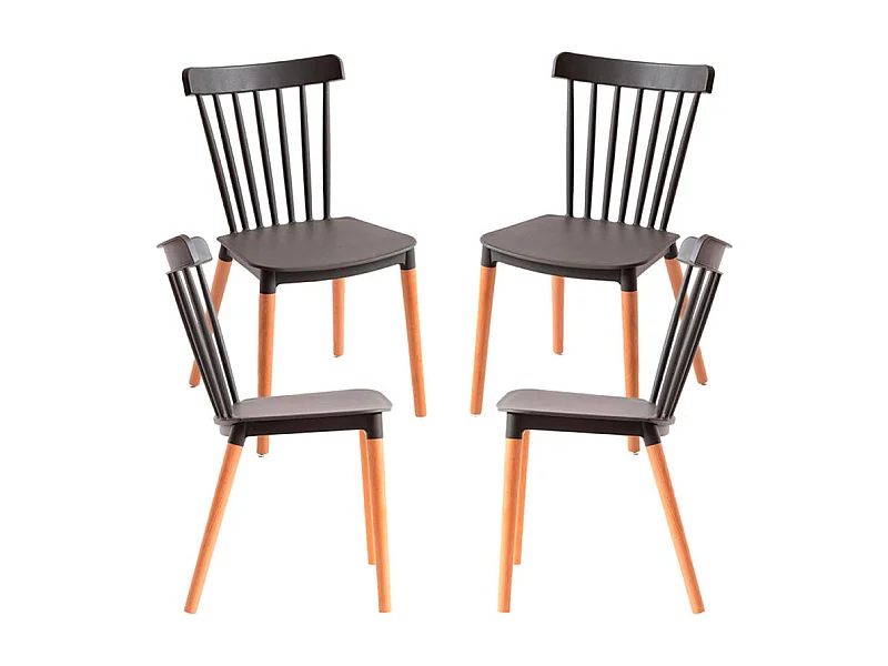 Packs Sillas Comedor - Pack 4 Sillas Leka - Gris oscuro