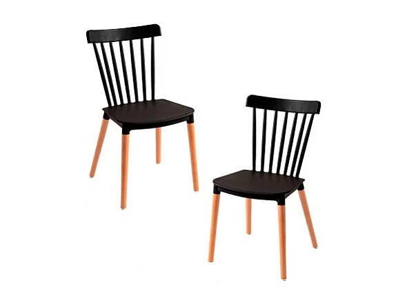 Packs Sillas Comedor - Pack 2 Sillas Leka - Negro