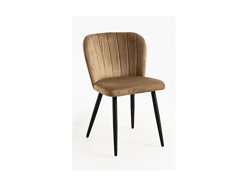 Sillas Comedor - Silla Luk Terciopelo - Marrón claro