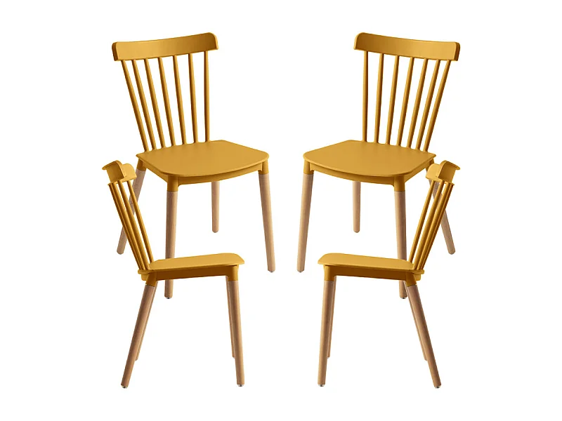 Packs Sillas Comedor - Pack 4 Sillas Leka - Mostaza
