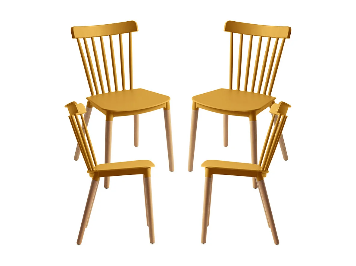 Packs Sillas Comedor - Pack 4 Sillas Leka - Mostaza