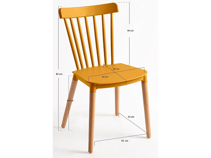 Packs Sillas Comedor - Pack 4 Sillas Leka - Mostaza