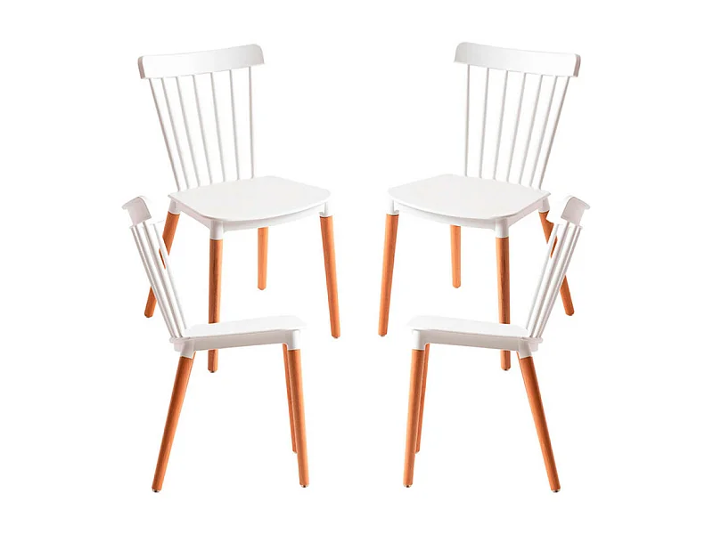 Packs Sillas Comedor - Pack 4 Sillas Leka - Blanco